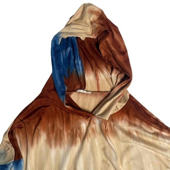 Blumin Unisex Tie Dye Long Sleeve Hippie Boho Kangaroo Pocket Hoodie Medium - Picture 6 of 8